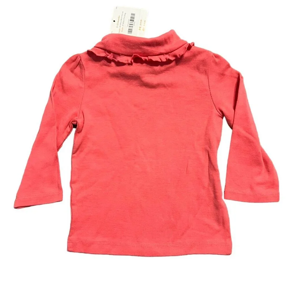 NEW Gymboree 6-12m Coral Ruffle Turtleneck Shirt